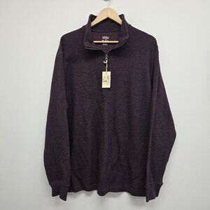 NWT Red Head 1/4 Zip Pullover Shirt Top Mens Size Large Marled Waffle Burgundy